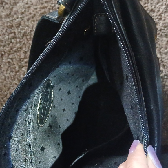 Fossil black leather messager bag - Picture 7 of 16